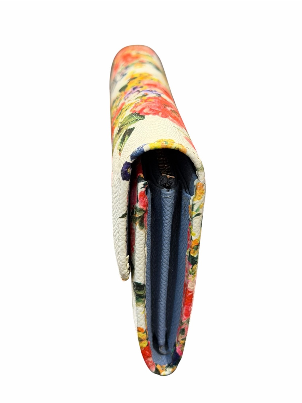 Dolce & Gabbana White Floral Envelope Wallet with Multicolor Bouquet Print - Picture 6 of 9
